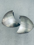 Elegant Vintage Native American Navajo Sterling Silver Earrings-Nativo Arts