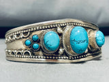 Lu Tsosie Vintage Native American Navajo Turquoise Sterling Silver Bracelet-Nativo Arts