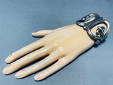 One Of The Most Beautiful Vintage Native American Navajo Sterling Silver Thorn Bracelet-Nativo Arts