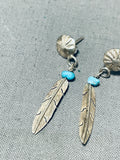 Native American Sweet Vintage Sleeping Beauty Turquoise Sterling Silver Earrings-Nativo Arts