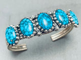 One Of The Best Vintage Native American Navajo Spiderweb Turquoise Sterling Silver Bracelet-Nativo Arts