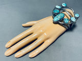 Naja Medallion!! Native American Navajo Turquoise Sterling Silver Bracelet-Nativo Arts