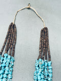 Chunky Spidferweb Turquoise Strands Vintage Native American Navajo Heishi Necklace Old-Nativo Arts