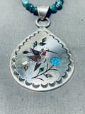 One Of Most Unique Vintage Native American Navajo Royston Turquoise Sterling Silver Necklace-Nativo Arts