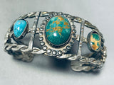 Important Early Vintage Native American Navajo Turquoise Sterling Silver Bracelet-Nativo Arts