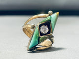 Fascinating Vintage Native American Navajo Royston Turquoise 12ktgf Sterling Silver Ring-Nativo Arts