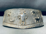 Ancient Petroglyphs Vintage Southwest Sterling Silver Bracelet-Nativo Arts