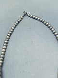 Native American One Of The Most Beautiful Vintage Navajo Turquoise Sterling Silver Necklace-Nativo Arts