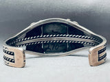Rare Vintage Santo Domingo Kewa Turquoise Sterling Silve Rinlay Bracelet-Nativo Arts