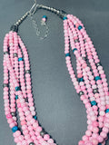 Dropdead Gorgeous Pink Native American Navajo Sterling Silver Necklace-Nativo Arts