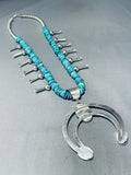 Cardinal And Kachina Native American Navajo Turquoise Sterling Silver Squash Blossom Necklace-Nativo Arts