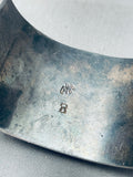 One Of Most Unique Ever Vintage Native American Navajo Turquoise Inlay Sterling Silver Bracelet-Nativo Arts