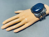 105 Gram Vintage Native American Navajo Midnight Lapis Sterling Silver Bracelet-Nativo Arts