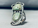 One Of A Kind Vintage Native American Navajo Spiderweb Turquoise Sterling Silver Ring-Nativo Arts