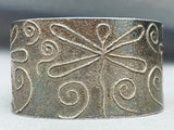 100 Grams Dragonfly Vintage Native American Navajo Sterling Silver Bracelet-Nativo Arts