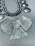 One Of The Best Native American Navajo Sterling Silver Coin Squash Blossom Necklace-Nativo Arts