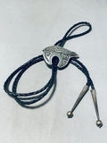 Traditional Vintage Native American Navajo Sterling Silver Bear Bolo Tie-Nativo Arts