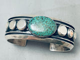One Of Best Vintage Native American Navajo Green Spiderweb Turquoise Sterling Silver Bracelet-Nativo Arts