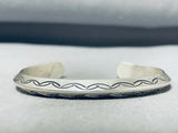 Noteworthy Vintage Native American Navajo Sterling Silver Handstamped Bracelet-Nativo Arts