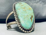 90 Grams Towering Vintage Native American Navajo Green Turquoise Sterling Silver Bracelet-Nativo Arts