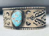 One Of The Most High Grade #8 Turquoise Vintage Native American Navajo Sterling Silver Bracelet-Nativo Arts
