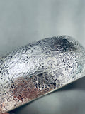 Native American Rare Vintage Southwest Sterling Silver Bangle Cuff Bracelet