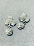 Marvelous Vintage Native American Navajo Lapis Sterling Silver Earrings-Nativo Arts