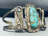 Blue Bird Turquoise Mine!! Rare Vintage Native American Navajo Sterling Silver Bracelet-Nativo Arts