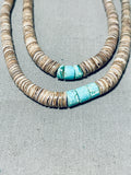 Native American Beautiful Vintage Santo Domingo Turquoise/ Shell Sterling Silver Necklace-Nativo Arts