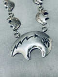 One Of The Most Beauitful Vintage Native American Navajo Bear Sterling Silver Necklace-Nativo Arts