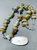 Rare Native American Navajo Royston Turquoise Fire Opal Sterling Silver Necklace-Nativo Arts