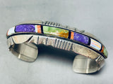 7 Inch Wrist Vintage Native American Navajo Royston Turquoise Inlay Sterling Silver Bracelet-Nativo Arts