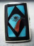 Astounding Zuni Turquoise Sterling Silver Ring Native American-Nativo Arts