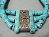 One Of The Best Vintage Native American Navajo Turquoise Heishi Sterling Silver Necklace Old-Nativo Arts