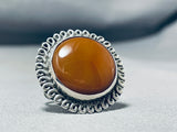 Fabulous Vintage Native American Navajo Carnelian Sterling Silver Ring-Nativo Arts