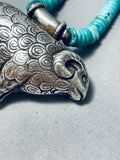 Best Vintage Southwestern Big Horn Sheep Sterling Silver Turquoise Necklace-Nativo Arts