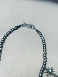 Important Federico Jimenez Vintage Sterling Silver Cross Turquoise Necklace-Nativo Arts