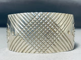 Spectacular Criss Cross Vintage Native American Navajo Sterling Silver Bracelet-Nativo Arts
