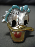 Important Daisy Duck Zuni Native American Turquoise Sterling Silver Disney Ring-Nativo Arts
