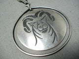 Important Vintage Native American Hopi Gary Elsie Yoyokie Sterling Silver Ram Necklace-Nativo Arts