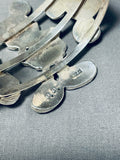 Native American Mind Boggling Workmanship Zuni Mickey Mouse Coral Sterling Silver Bracelet-Nativo Arts