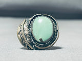 Authentic Rare Mine Turquoise Vintage Native American Navajo Sterling Silver Ring Old-Nativo Arts