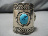 Tremendous Vintage Native American Navajo Morenci Turquoise Neckerchirf Slide-Nativo Arts