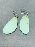 Native American Outstanding Santo Domingo Royston Turquoise Large Slab Earrings-Nativo Arts