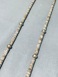 Native American Fabulous Vintage Santo Domingo Brown Shell Heishi Sterling Silver Necklace-Nativo Arts