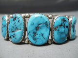 Incredible Vintage Native American Navajo Sleeping Beauty Turquoise Sterling Silver Bracelet Old-Nativo Arts