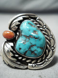 Special Vintage Native American Navajo Sleeping Beauty Turquoise Sterling Silver Ring Old-Nativo Arts