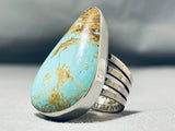 Big Teardrop Native American Turquoise Sterling Silver Ring-Nativo Arts