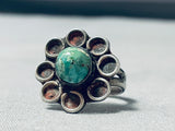 Very Old Vintage Native American Navajo Cerrillos Turquoise Sterling Silver Ring-Nativo Arts