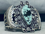 Museum Vintage Native American Navajo Spiderweb Turquoise Sterling Silver Bracelet-Nativo Arts